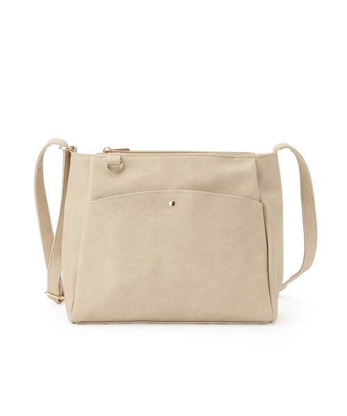 SHOO・LA・RUE（シューラルー）の「あおりポケットショルダーバッグ（ショルダーバッグ・レディース・グレー/オフホワイト/サックスブルー/イエロー/ブルー系その他/ライトベージュ・00）」の21枚目の写真