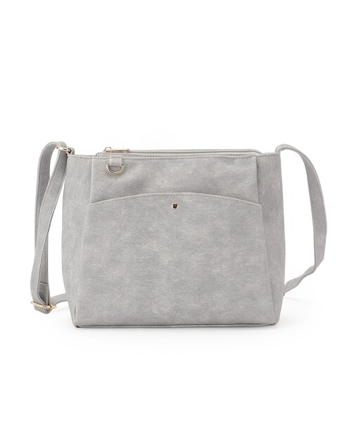 SHOO・LA・RUE（シューラルー）の「あおりポケットショルダーバッグ（ショルダーバッグ・レディース・グレー/オフホワイト/サックスブルー/イエロー/ブルー系その他/ライトベージュ・00）」の22枚目の写真