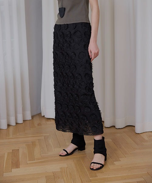 ウィルフリー　hem tiered embroidery OP 結婚式 セール】hem tiered volume sleeve embroidery OP（ワンピース
