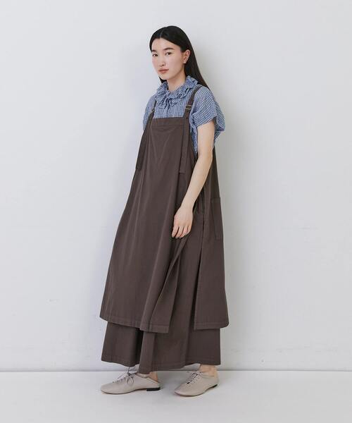 conges payes ADIEU TRISTESSE(コンジェ ペイエ アデュートリステス)の「【1月ベストセラーブランド内4位】レイヤードサロペット(サロペット/オーバーオール・レディース・インディゴブルー/グリーン/ブラウン/ブラック・38)」の12枚目の写真