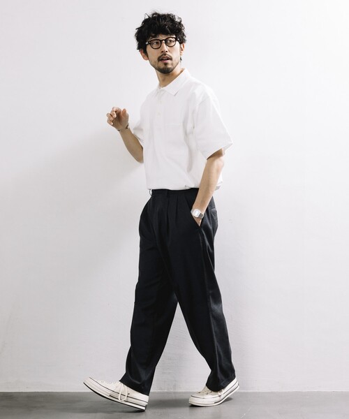 FREAK'S STORE(フリークスストア)の「HEAVY WEIGHT / ヘビーウェイト ポロネック ショートスリーブTシャツ/10.5オンス(Tシャツ/カットソー・メンズ・チャコールグレー/ブラック/ワインレッド/ベージュ/ライトグレー/ホワイト・SMALL/LARGE/MEDIUM)」の21枚目の写真