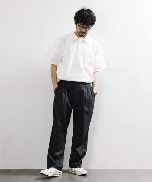 FREAK'S STORE(フリークスストア)の「HEAVY WEIGHT / ヘビーウェイト ポロネック ショートスリーブTシャツ/10.5オンス(Tシャツ/カットソー・メンズ・チャコールグレー/ブラック/ワインレッド/ベージュ/ライトグレー/ホワイト・SMALL/LARGE/MEDIUM)」の22枚目の写真