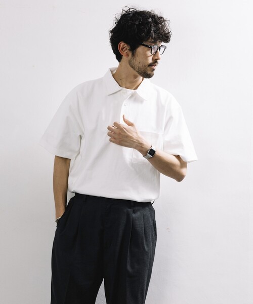 FREAK'S STORE(フリークスストア)の「HEAVY WEIGHT / ヘビーウェイト ポロネック ショートスリーブTシャツ/10.5オンス(Tシャツ/カットソー・メンズ・チャコールグレー/ブラック/ワインレッド/ベージュ/ライトグレー/ホワイト・SMALL/LARGE/MEDIUM)」の15枚目の写真