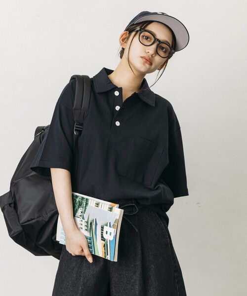 FREAK'S STORE(フリークスストア)の「HEAVY WEIGHT / ヘビーウェイト ポロネック ショートスリーブTシャツ/10.5オンス(Tシャツ/カットソー・メンズ・チャコールグレー/ブラック/ワインレッド/ベージュ/ライトグレー/ホワイト・SMALL/LARGE/MEDIUM)」の9枚目の写真