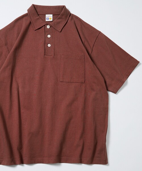 FREAK'S STORE(フリークスストア)の「HEAVY WEIGHT / ヘビーウェイト ポロネック ショートスリーブTシャツ/10.5オンス(Tシャツ/カットソー・メンズ・チャコールグレー/ブラック/ワインレッド/ベージュ/ライトグレー/ホワイト・SMALL/LARGE/MEDIUM)」の6枚目の写真