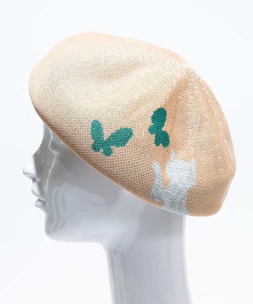 go slow caravan(ゴースローキャラバン)の「HUT/ハット koneko beret(ハンチング/ベレー帽・レディース・オレンジ系その他/ベージュ・FREE)」の1枚目の写真