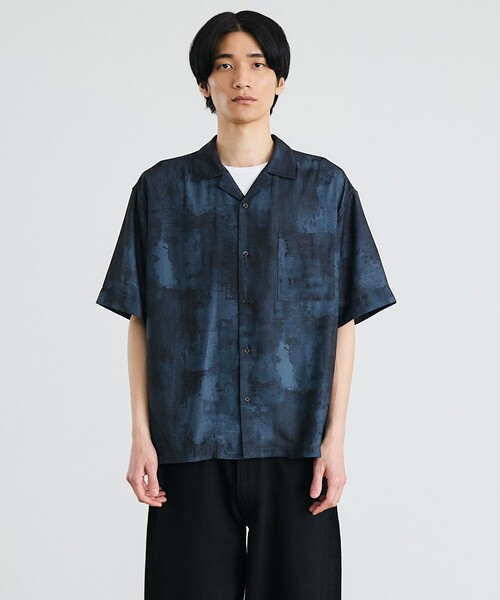 City Ambient Products(シティアンビエントプロダクツ)の「City Ambient Products: オープンカラー ウォール プリント シャツ(シャツ/ブラウス・メンズ・ブラック/ライトカーキ/グレー系・SMALL/MEDIUM/LARGE)」の19枚目の写真