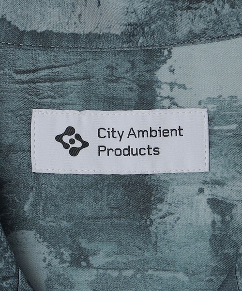 City Ambient Products(シティアンビエントプロダクツ)の「City Ambient Products: オープンカラー ウォール プリント シャツ(シャツ/ブラウス・メンズ・ブラック/ライトカーキ/グレー系・SMALL/MEDIUM/LARGE)」の15枚目の写真