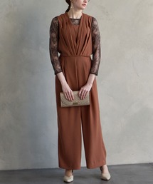 AIMER | ストレートパンツオールインワンパーティードレス　結婚式　お呼ばれ　ドレス　20代 30代 40代(パンツドレス)