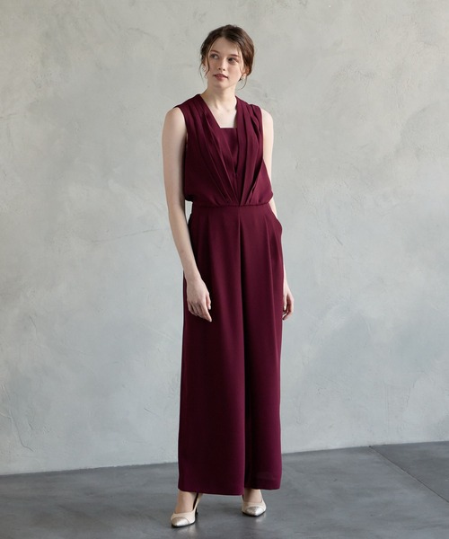 ストレートパンツオールインワンパーティードレス 結婚式 お呼ばれ