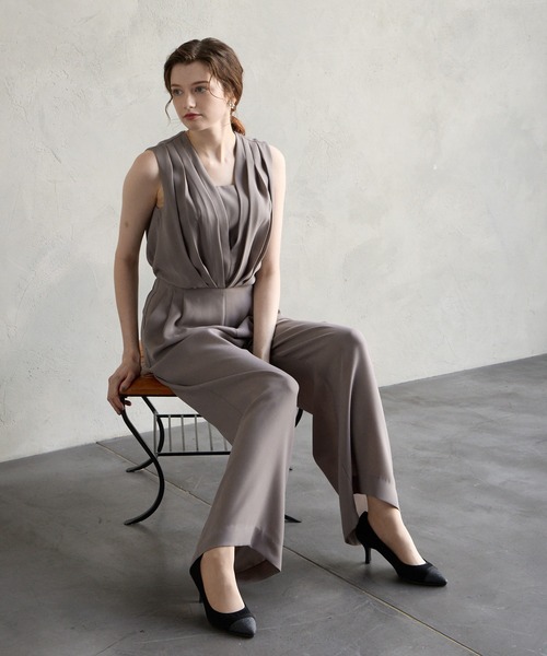 ストレートパンツオールインワンパーティードレス 結婚式 お呼ばれ