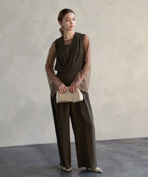 ストレートパンツオールインワンパーティードレス 結婚式 お呼ばれ