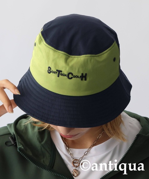 antiqua(アンティカ)の「【STCH】配色ロゴバケットハット(ハット・レディース・ライトグレー/ネイビー・L/M)」の2枚目の写真