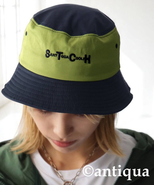 antiqua(アンティカ)の「【STCH】配色ロゴバケットハット(ハット・レディース・ライトグレー/ネイビー・L/M)」の6枚目の写真