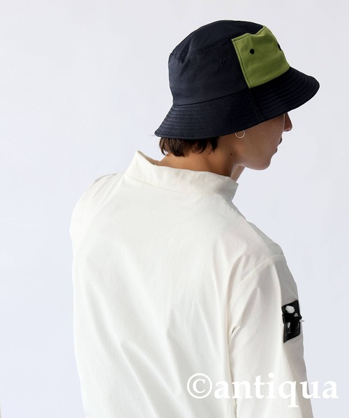 antiqua(アンティカ)の「【STCH】配色ロゴバケットハット(ハット・レディース・ライトグレー/ネイビー・L/M)」の10枚目の写真