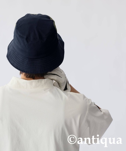 antiqua(アンティカ)の「【STCH】配色ロゴバケットハット(ハット・レディース・ライトグレー/ネイビー・L/M)」の13枚目の写真