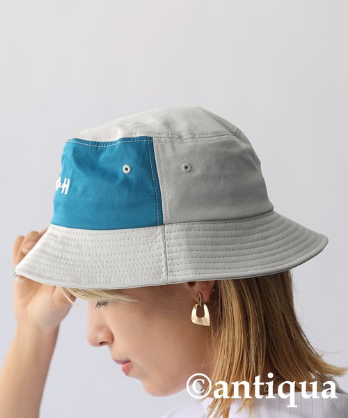 antiqua(アンティカ)の「【STCH】配色ロゴバケットハット(ハット・レディース・ライトグレー/ネイビー・L/M)」の20枚目の写真