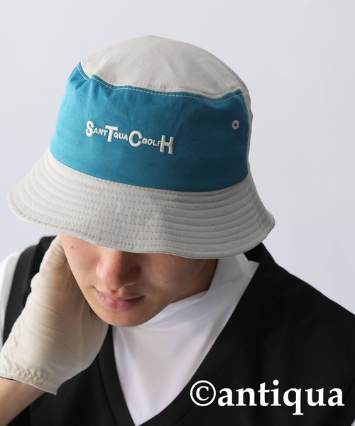antiqua(アンティカ)の「【STCH】配色ロゴバケットハット(ハット・レディース・ライトグレー/ネイビー・L/M)」の3枚目の写真