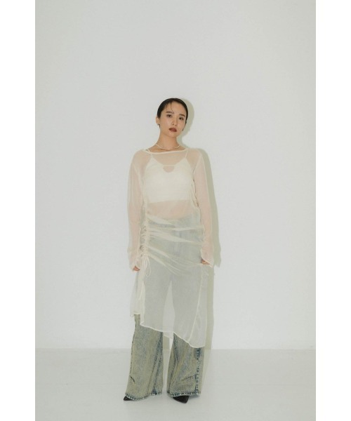 asymmetry sheer long one piece（ワンピース）｜Knuth Marf