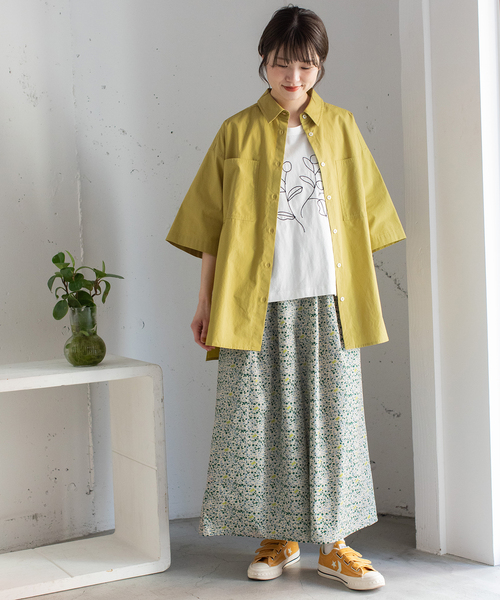 POU DOU DOU(プードゥドゥ)の「バック刺繍オーバーサイズシャツ(シャツ/ブラウス・レディース・オフホワイト/ブルー/イエロー・M)」の19枚目の写真