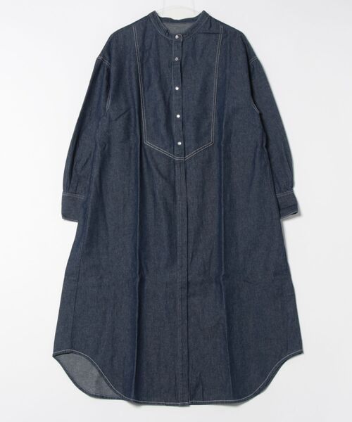 PREFERIR(プレフェリール)の「デニム バンドカラーシャツワンピース(シャツワンピース・レディース・ネイビー/ブルー・MEDIUM/LARGE)」の3枚目の写真