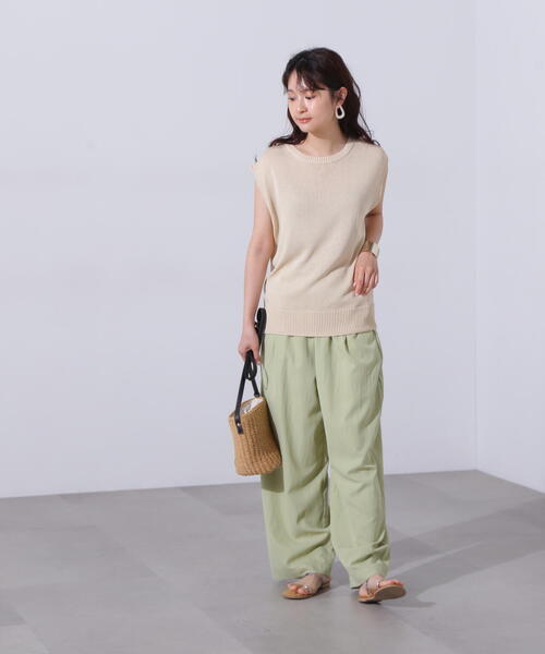 N.(N. Natural Beauty Basic)(エヌエヌナチュラルビューティーベーシック)の「リネンライクオーバーニット(ニット/セーター・レディース・オフホワイト/ブラウン/レッド・MEDIUM)」の6枚目の写真