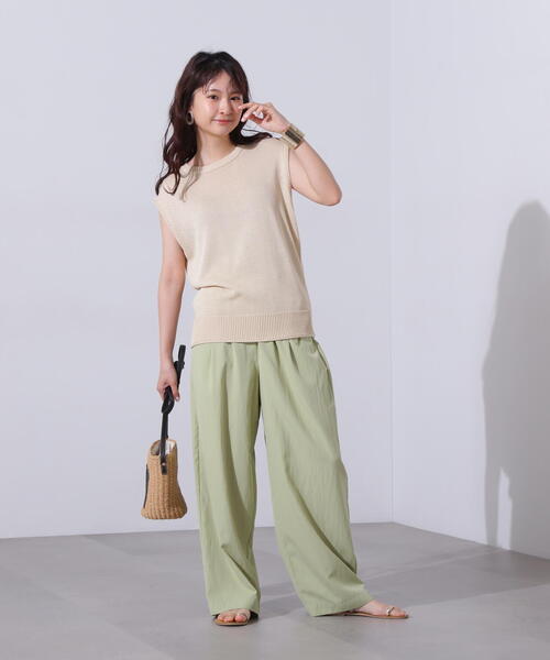 N.(N. Natural Beauty Basic)(エヌエヌナチュラルビューティーベーシック)の「リネンライクオーバーニット(ニット/セーター・レディース・オフホワイト/ブラウン/レッド・MEDIUM)」の8枚目の写真