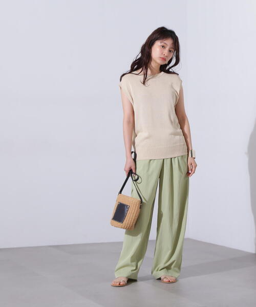 N.(N. Natural Beauty Basic)(エヌエヌナチュラルビューティーベーシック)の「リネンライクオーバーニット(ニット/セーター・レディース・オフホワイト/ブラウン/レッド・MEDIUM)」の9枚目の写真