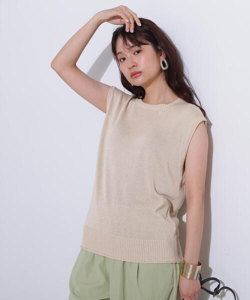 N.(N. Natural Beauty Basic)(エヌエヌナチュラルビューティーベーシック)の「リネンライクオーバーニット(ニット/セーター・レディース・オフホワイト/ブラウン/レッド・MEDIUM)」の10枚目の写真
