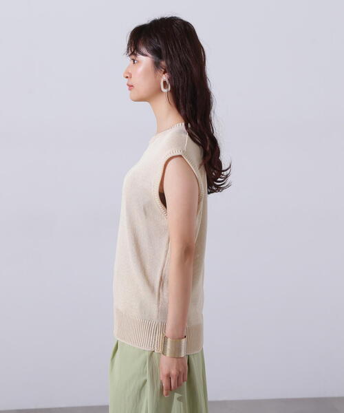 N.(N. Natural Beauty Basic)(エヌエヌナチュラルビューティーベーシック)の「リネンライクオーバーニット(ニット/セーター・レディース・オフホワイト/ブラウン/レッド・MEDIUM)」の12枚目の写真