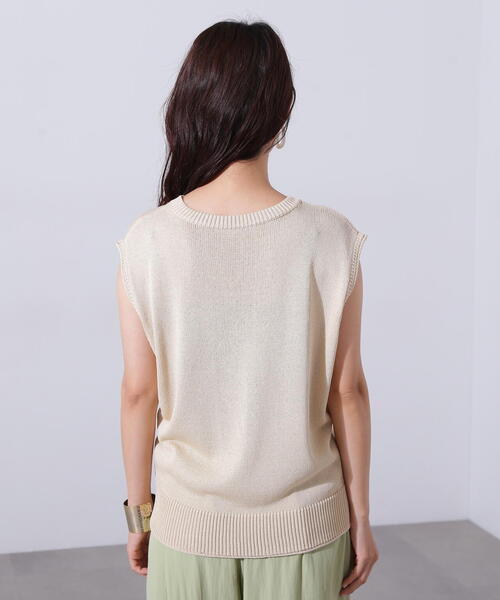 N.(N. Natural Beauty Basic)(エヌエヌナチュラルビューティーベーシック)の「リネンライクオーバーニット(ニット/セーター・レディース・オフホワイト/ブラウン/レッド・MEDIUM)」の13枚目の写真