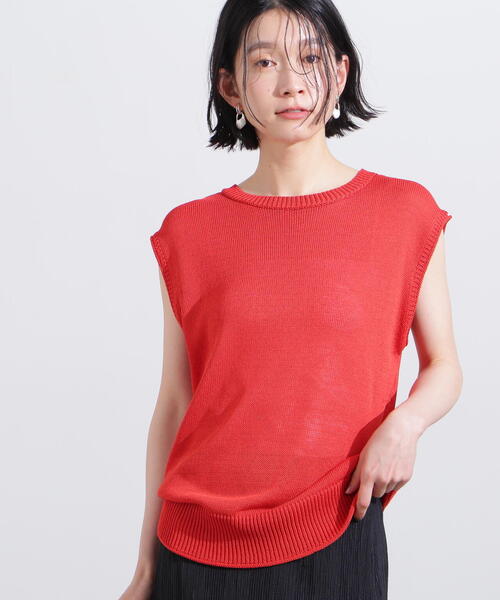 N.(N. Natural Beauty Basic)(エヌエヌナチュラルビューティーベーシック)の「リネンライクオーバーニット(ニット/セーター・レディース・オフホワイト/ブラウン/レッド・MEDIUM)」の3枚目の写真