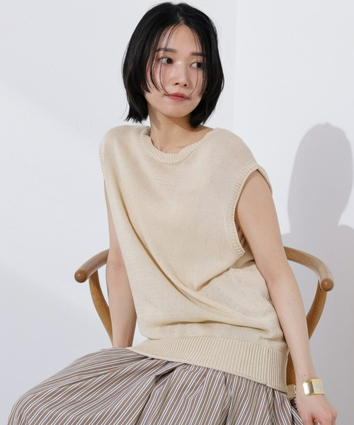 【未使用に近い】NATURAL BEAUTY BASIC〈定価19,800円〉 セール】リネンライクオーバーニット（ニット/セーター）｜N.（N