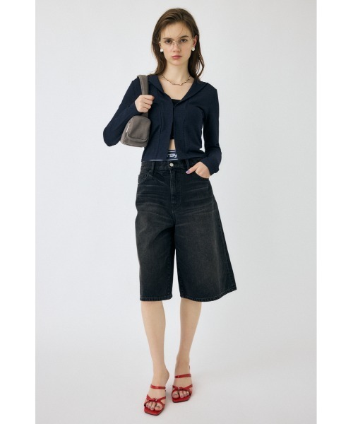 MOUSSY(マウジー)の「SHEER HOODIE カーディガン(カーディガン/ボレロ・レディース・オフホワイト/ブラック/ネイビー・FREE)」の6枚目の写真
