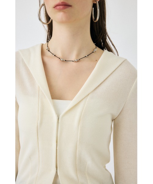 MOUSSY(マウジー)の「SHEER HOODIE カーディガン(カーディガン/ボレロ・レディース・オフホワイト/ブラック/ネイビー・FREE)」の21枚目の写真