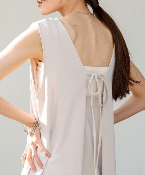 Bab（バブ）の「【低身長さん向けサイズあり】【マタニティ】【イージーケア】イージージョーゼット前後2WAYジャンパースカート（ワンピース・レディース・ブラック/モカ/ベージュ/チャコールグレー/アイボリー・SMALL/MEDIUM）」の15枚目の写真