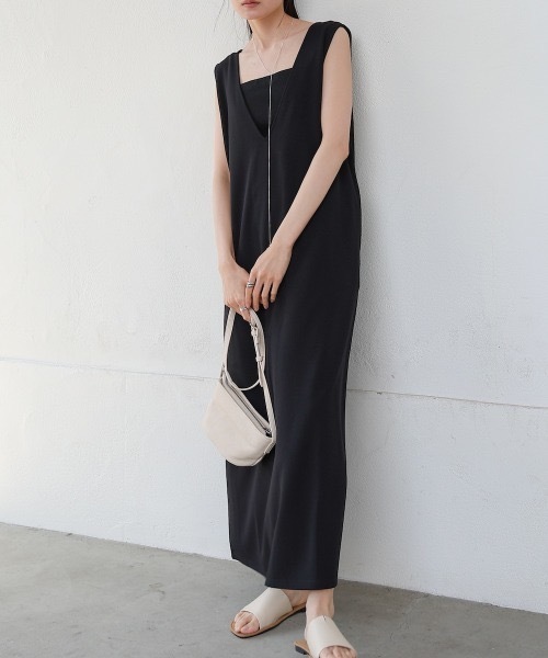 Bab（バブ）の「【低身長さん向けサイズあり】【マタニティ】【イージーケア】イージージョーゼット前後2WAYジャンパースカート（ワンピース・レディース・ブラック/モカ/ベージュ/チャコールグレー/アイボリー・SMALL/MEDIUM）」の18枚目の写真