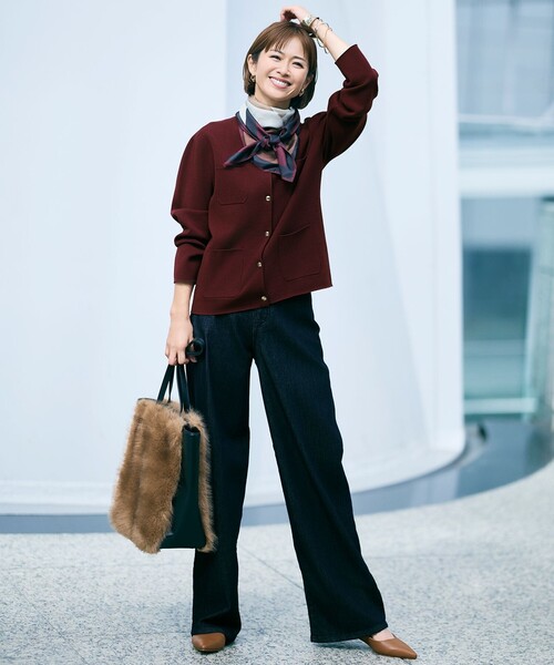 自由区（ジユウク）の「ウスカルデニムワイドストレート パンツ（デニムパンツ・レディース・ネイビー系/ダルブルー系/ダルブルー系9/アイボリー・40/38/36）」の6枚目の写真