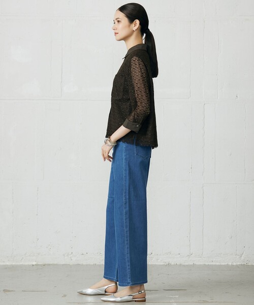 自由区（ジユウク）の「ウスカルデニムワイドストレート パンツ（デニムパンツ・レディース・ネイビー系/ダルブルー系/ダルブルー系9/アイボリー・40/38/36）」の10枚目の写真