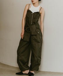サロペット・オーバーオール・オールインワン Knuth Marf / lace up all in one / beige ennui sheer satin all in one（つなぎ/オールインワン）｜Knuth