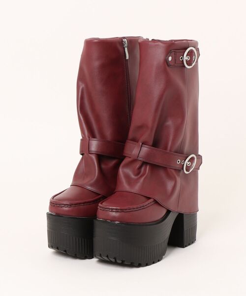 桔梗 厚底レースアップシューズ （ブラックマルチ） -YOSUKE U・S