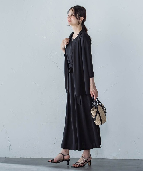 LAUTREAMONT（ロートレアモン）の「【WEB限定】ひやさらシワレスワンピース≪洗濯機で洗える≫（ワンピース・レディース・ブラック/ブラウン/ブルー/ベージュ・11号/9号）」の6枚目の写真