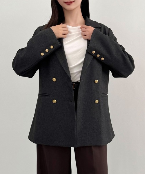 バックレースアップテーラードジャケット（テーラードジャケット