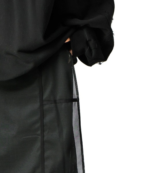 antiqua（アンティカ）の「メッシュ切替 ワイドパンツ（その他パンツ・レディース・ブラック・LARGE/MEDIUM）」の2枚目の写真