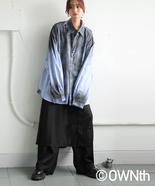 antiqua（アンティカ）の「メッシュ切替 ワイドパンツ（その他パンツ・レディース・ブラック・LARGE/MEDIUM）」の10枚目の写真