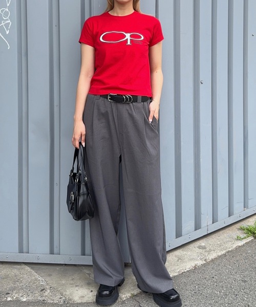 MOUSSY（マウジー）の「OP OVAL MARK Tシャツ（Tシャツ/カットソー・レディース・オフホワイト/レッド/ネイビー・FREE）」の15枚目の写真