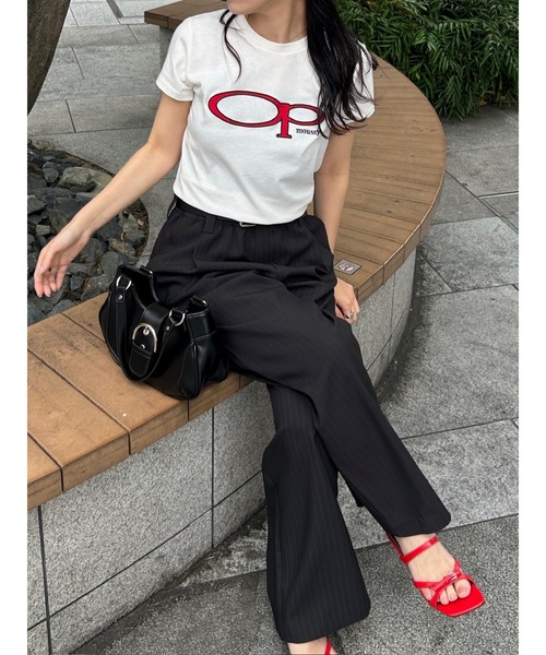 MOUSSY（マウジー）の「OP OVAL MARK Tシャツ（Tシャツ/カットソー・レディース・オフホワイト/レッド/ネイビー・FREE）」の10枚目の写真