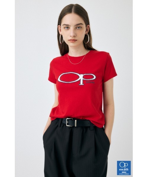 マウジー　カットソー RHINESTONE MOUSSY Tシャツ BLU -ファッション通販 FASHION WALKER