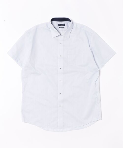 TOKYO SHIRTS(トウキョウシャツ)の「【超形態安定】 形態安定ノンアイロン ワイド 半袖ビジネスワイシャツ(大きいサイズ)(ビジネスシャツ・メンズ・ブルー・首回り47cm/首回り45cm)」の6枚目の写真