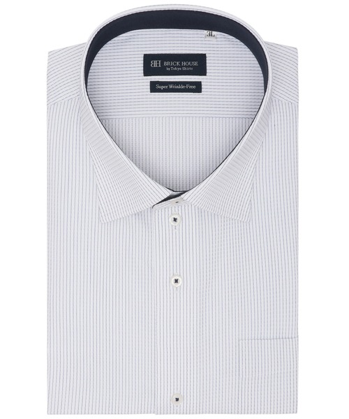 TOKYO SHIRTS(トウキョウシャツ)の「【超形態安定】 形態安定ノンアイロン ワイド 半袖ビジネスワイシャツ(大きいサイズ)(ビジネスシャツ・メンズ・ブルー・首回り47cm/首回り45cm)」の1枚目の写真